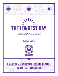 AMERICAN CONTRACT BRIDGE LEAGUE TEAM CAPTAIN GUIDE