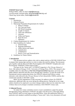 2014 INSIGHT Style Guide - International Council on Systems