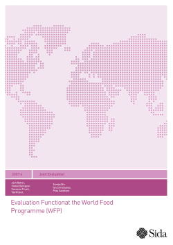 Evaluation Function at the World Food Programme (WFP)