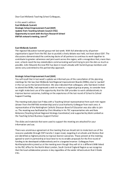 East Midlands Summit Strategic School Improvement Fund