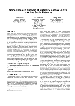 Game Theoretic Analysis of Multiparty Access Control in Online