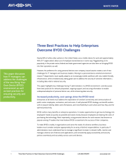 Three Best Practices to Help Enterprises Overcome BYOD - AVI-SPL