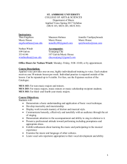 Applied Voice Syllabus (MUS 103, 203, 303)