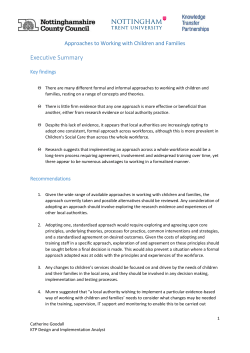 Approaches to Working with Children and Families