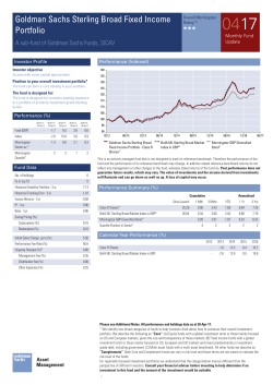 Goldman Sachs Sterling Broad Fixed Income Portfolio