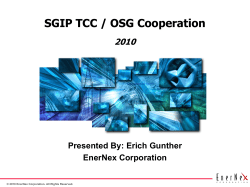 SGIP TCC / OSG Cooperation