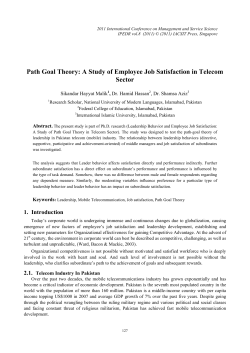 Path Goal Theory: A Study of Employee Job Satisfaction in