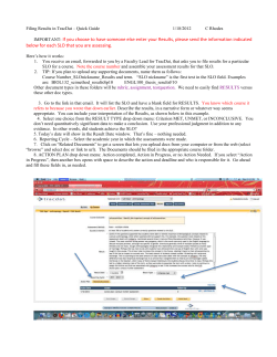 Filing Results in TracDat &ndash; Quick Guide 1/18/2012 C Rhodes