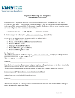 Delegation of Signature Authority Form