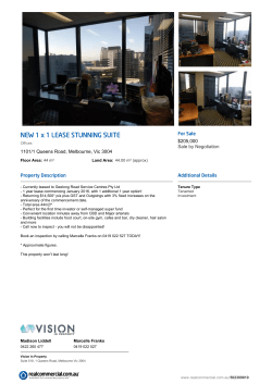 NEW 1 x 1 LEASE! STUNNING SUITE!!