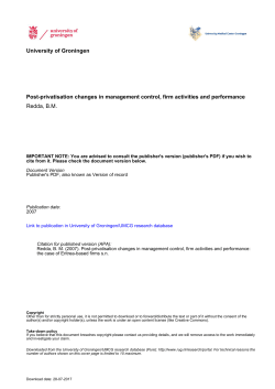 University of Groningen Post-privatisation changes in management