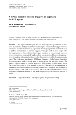 A formal model of emotion triggers: an approach for BDI agents