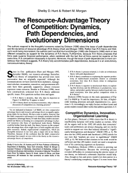 The Resource-Advantage Theory of Competition