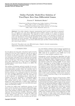 Online Partially Model-Free Solution of Two