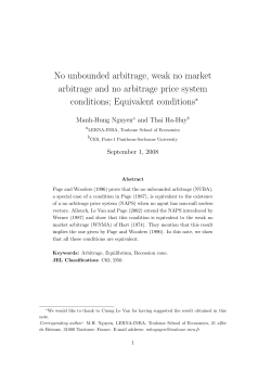 No unbounded arbitrage, weak no market arbitrage and no