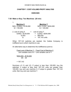 CHAPTER EIGHT: COST-VOLUME