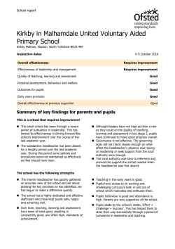 Kirkby in Malhamdale United Voluntary Aided Primary School