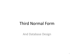 Third Normal Form - UM Personal World Wide Web Server