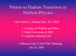 Parton-Hadron Transition in Nuclear Physics