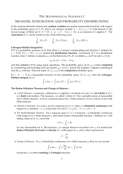 measure, integration and probability distributions