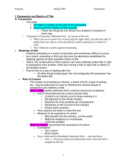 Possession and Basics of Title