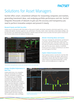 Solutions for Asset Managers