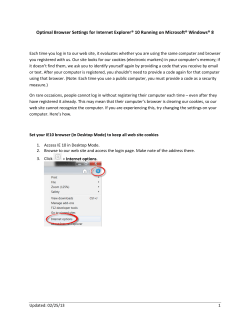 Optimal Browser Settings for Internet Explorer&reg; 10 Running on
