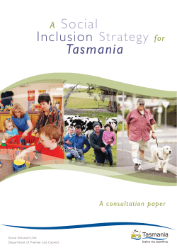 A Social Inclusion Strategy for Tasmania