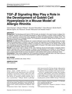 TGF-β Signaling May Play a Role in the Development of Goblet Cell