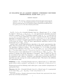 AN EXAMPLE OF AN ALMOST GREEDY UNIFORMLY BOUNDED