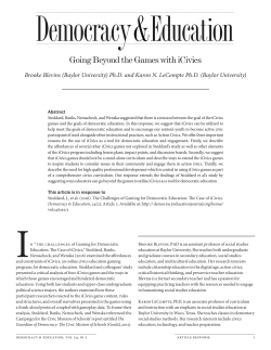 Going Beyond the Games with iCivics. A Response to &acirc;&bull;&oelig;The