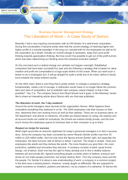 The Liberation of Work &ndash; A Case Study of Semco