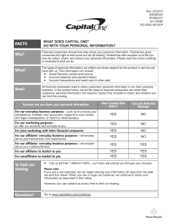 Capital One Privacy and Opt