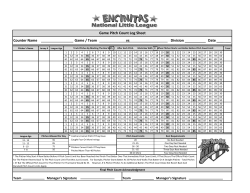 Game / Team vs Division Date Counter Name Game Pitch Count