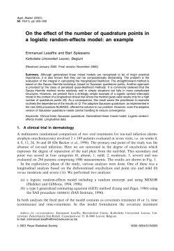 On the effect of the number of quadrature points in a logistic
