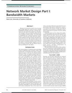 Network Market Design Part I: Bandwidth Markets