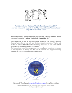 Participate in the &ldquo;National Tactile Book Competition 2017&rdquo; and win