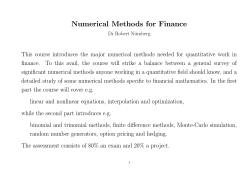 Numerical Methods for Finance