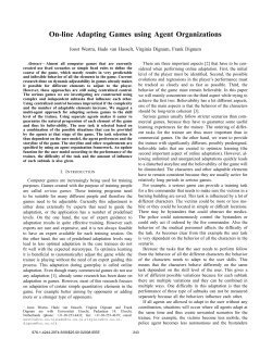 On-line Adapting Games using Agent Organizations