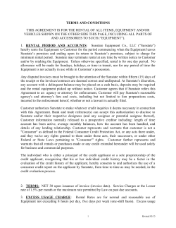 terms and conditions this agreement is for the rental of all items