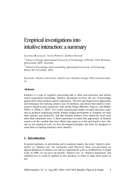 Empirical investigations into intuitive interaction: a - MMI