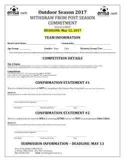 Outdoor Season 2003 Team Info Form