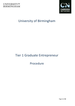 Graduate Entrepreneur Visa University of Birmingham Policy (PDF