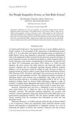 Are People Inequality-Averse, or Just Risk-Averse?