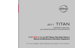 2017 Nissan Titan and Titan XD | Owner`s Manual and Maintenance