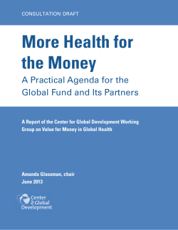 More Health for the Money - Center For Global Development