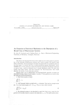 An Extension of Statistical Mechanics to the Description of