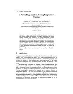 A Formal Approach to Testing Programs in Practice