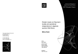Einstein meets von Neumann: locality and operational