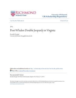 Post-Whalen Double Jeopardy in Virginia